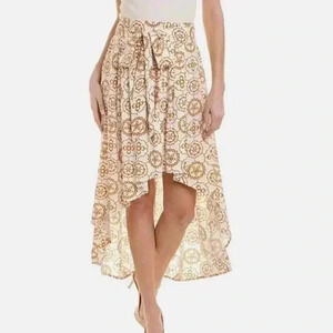 Vince Camuto Desert Summer‎ New Ivory Hi-Lo Skirt Medium NWOT